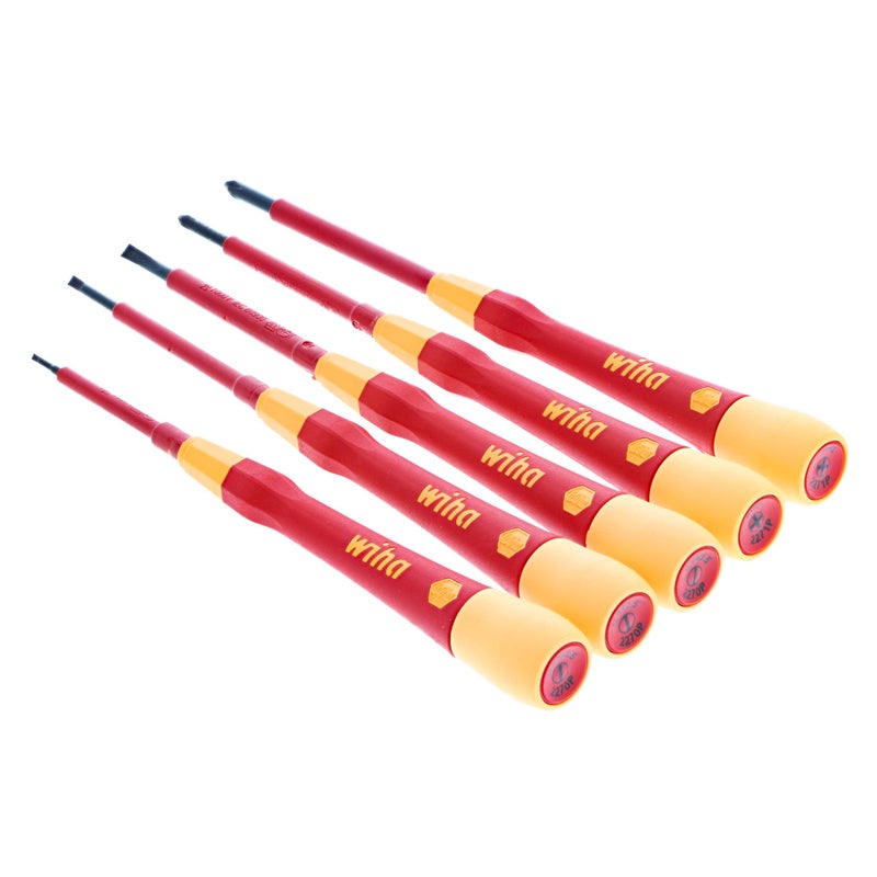 Wiha 32085 Insulated PicoFinish Precision Screwdriver Set, 5 Piece, Slotted & Phillips, 1000V VDE, Black Oxide - Image 3